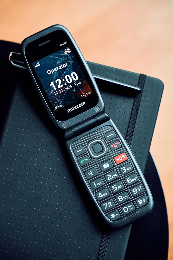 MAXCOM MM828 4G-Handy für ältere Menschen mit Flip-Deckel, grosse Tasten und Symbole, SOS-Taste, 8 S