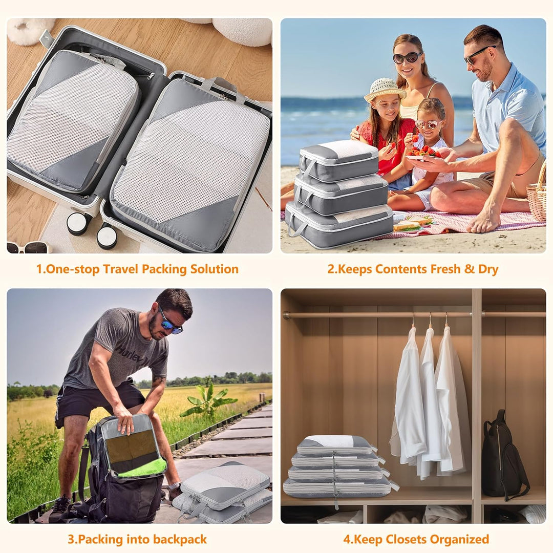 Vautvis Koffer Organizer Set, Packing Cubes Compression Backpack, Packwürfel Kompression, Koffer Org