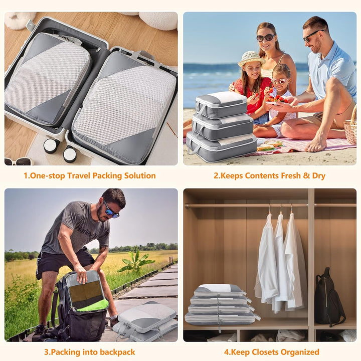 Vautvis Koffer Organizer Set, Packing Cubes Compression Backpack, Packwürfel Kompression, Koffer Org