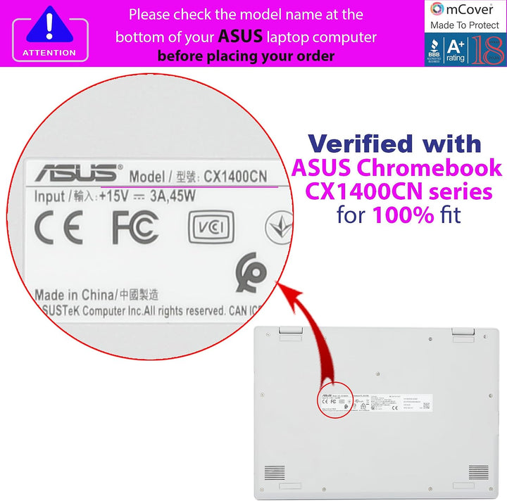 mCover Nur kompatibel mit 2021 ~ 2022 14 Zoll ASUS Chromebook CX1 (CX1400) Serie Laptop-Computern (n