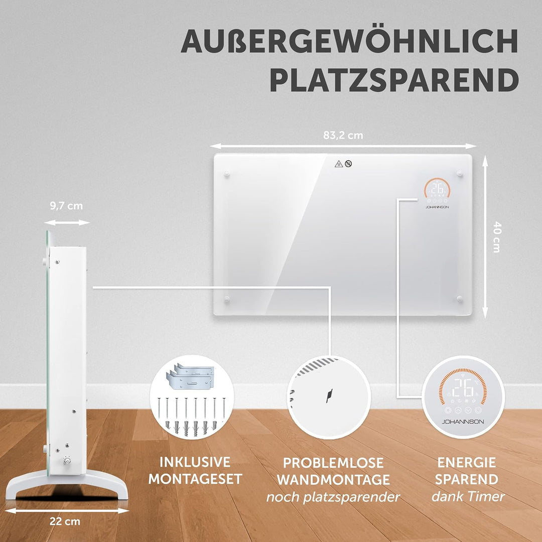 Elektroheizung mit Thermostat Aurora | Smart Home Heizung | Heizung elektrisch energiesparend | Elek