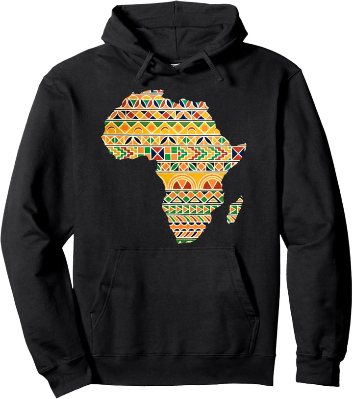 Afrika-Karte mit Berber-Muster im Vintage-Stil. Pullover Hoodie