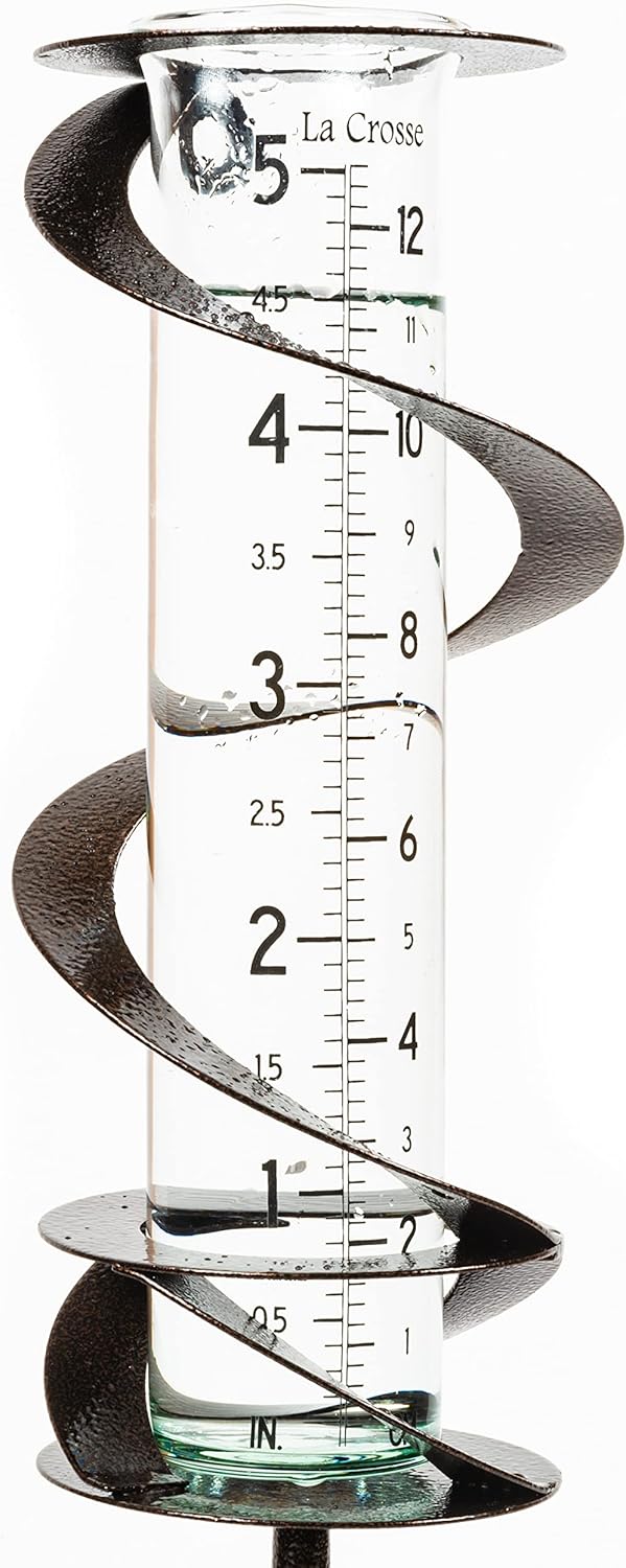 La Crosse 704-56357-INT Regenmesser Helix Spirale, Metall, gehämmert, Geh&amp;