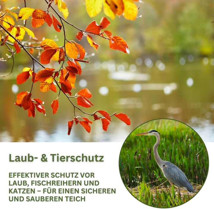 AquaOne Teichnetz feinmaschig 3x4m Teichabdeckung für laubfreien Teich Vielseitiges Netz in schwarz
