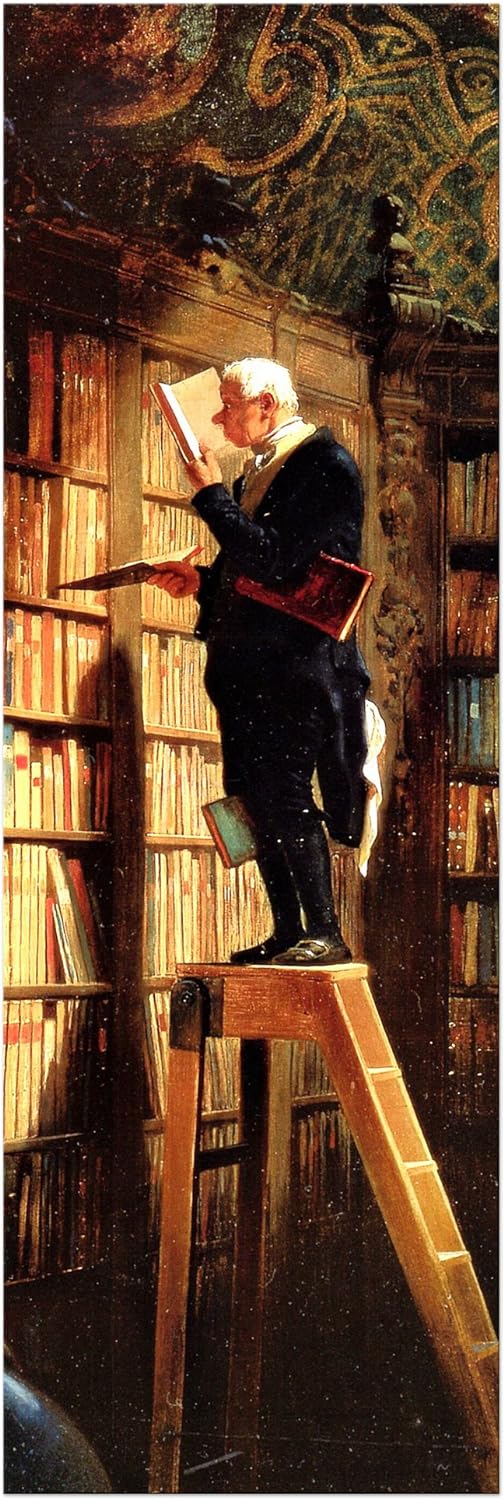 Bilderdepot24 Bild auf Leinwand | Carl Spitzweg Der Bücherwurm in 40x120 cm als Wandbild | Wand-deko