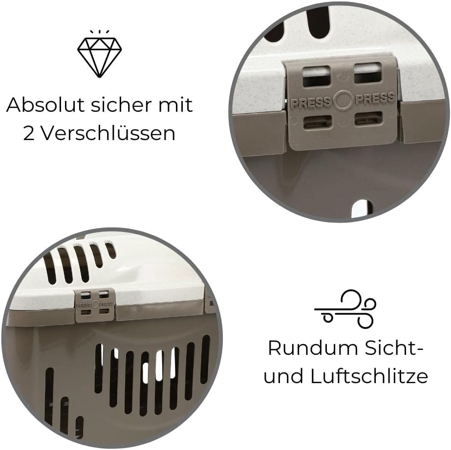 GarPet Transportbox Oben Öffnen Hunde Katzen Kleintier Transport Box Katzenbox Hundebox Open Top Str
