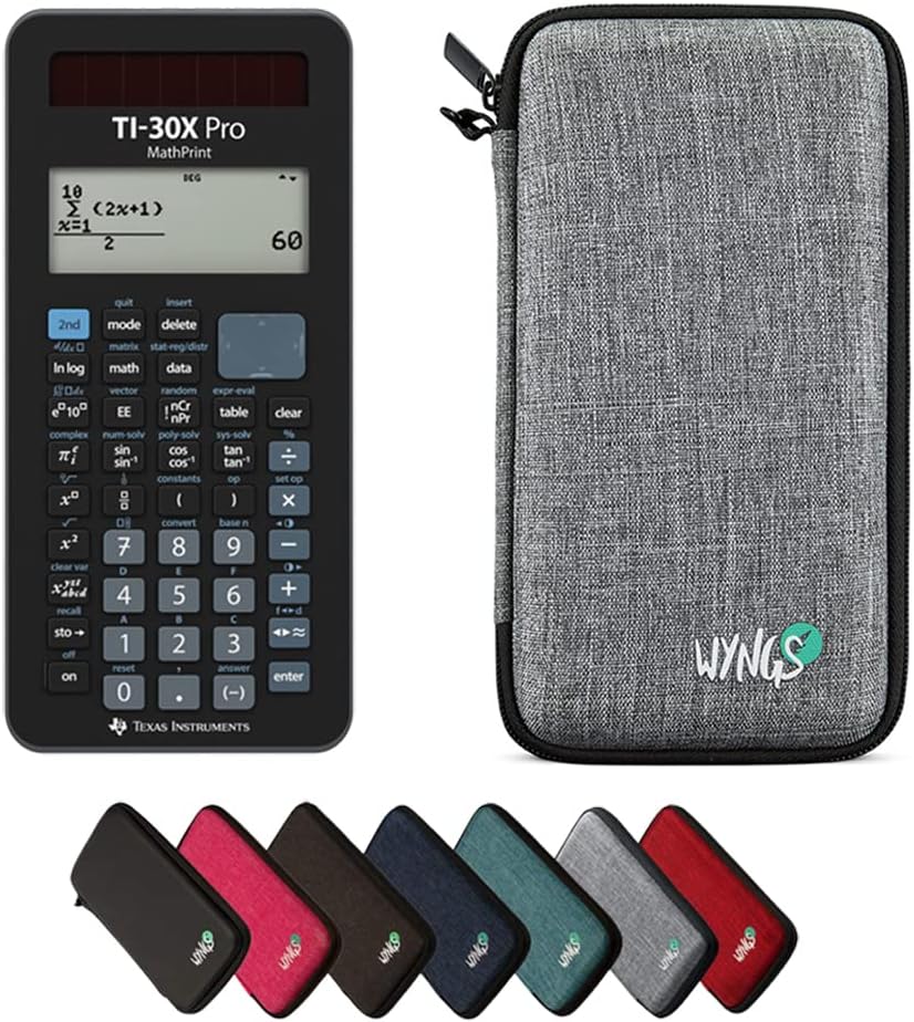 CALCUSO Sparpaket: TI-30X Pro MathPrint technisch-wissenschaftlicher Taschenrechner + WYNGS Schutzta