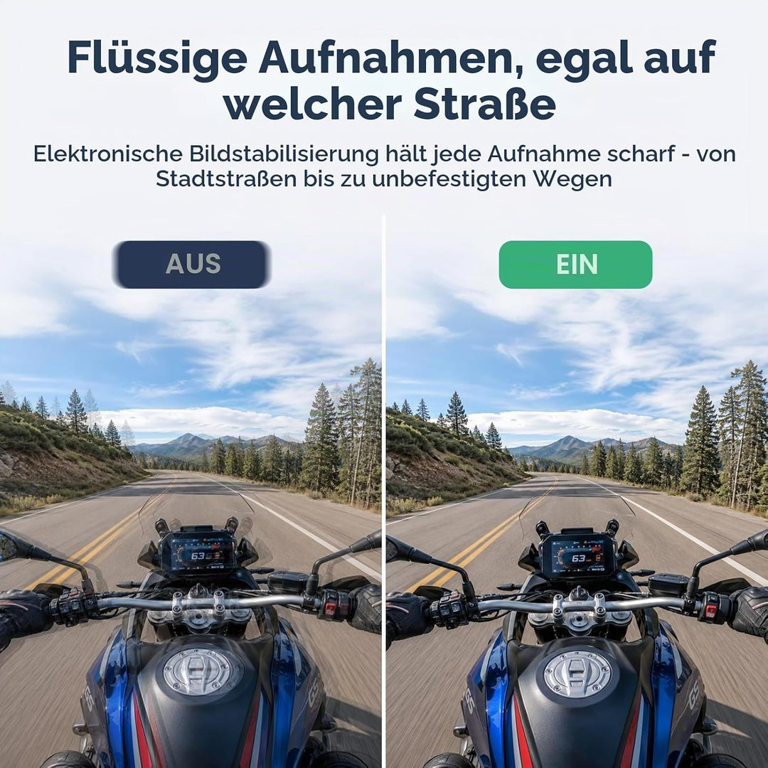 AKASO Action Cam 4K30FPS mit 60cm Stativ Selfie Stick und Tasche Unterwasserkamera WiFi 40M EIS Anti