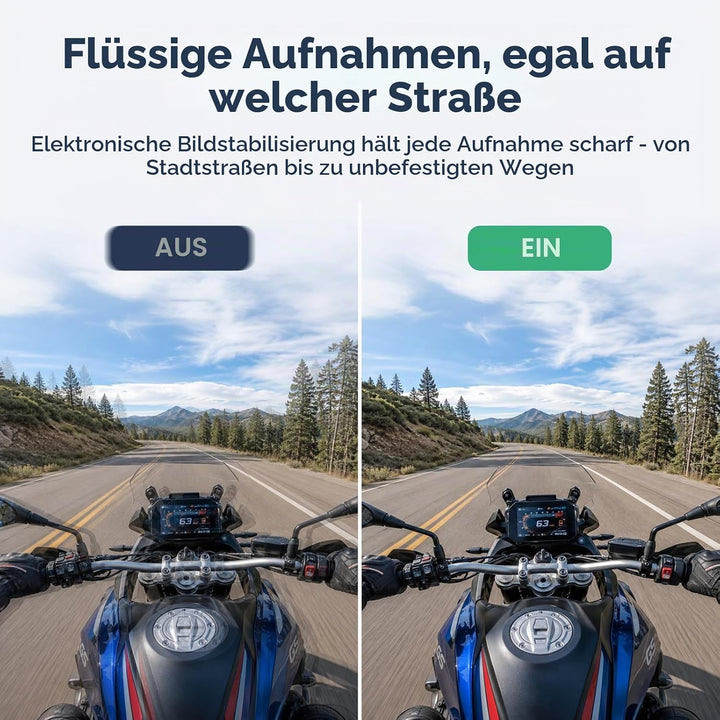 AKASO Action Cam 4K30FPS mit 60cm Stativ Selfie Stick und Tasche Unterwasserkamera WiFi 40M EIS Anti