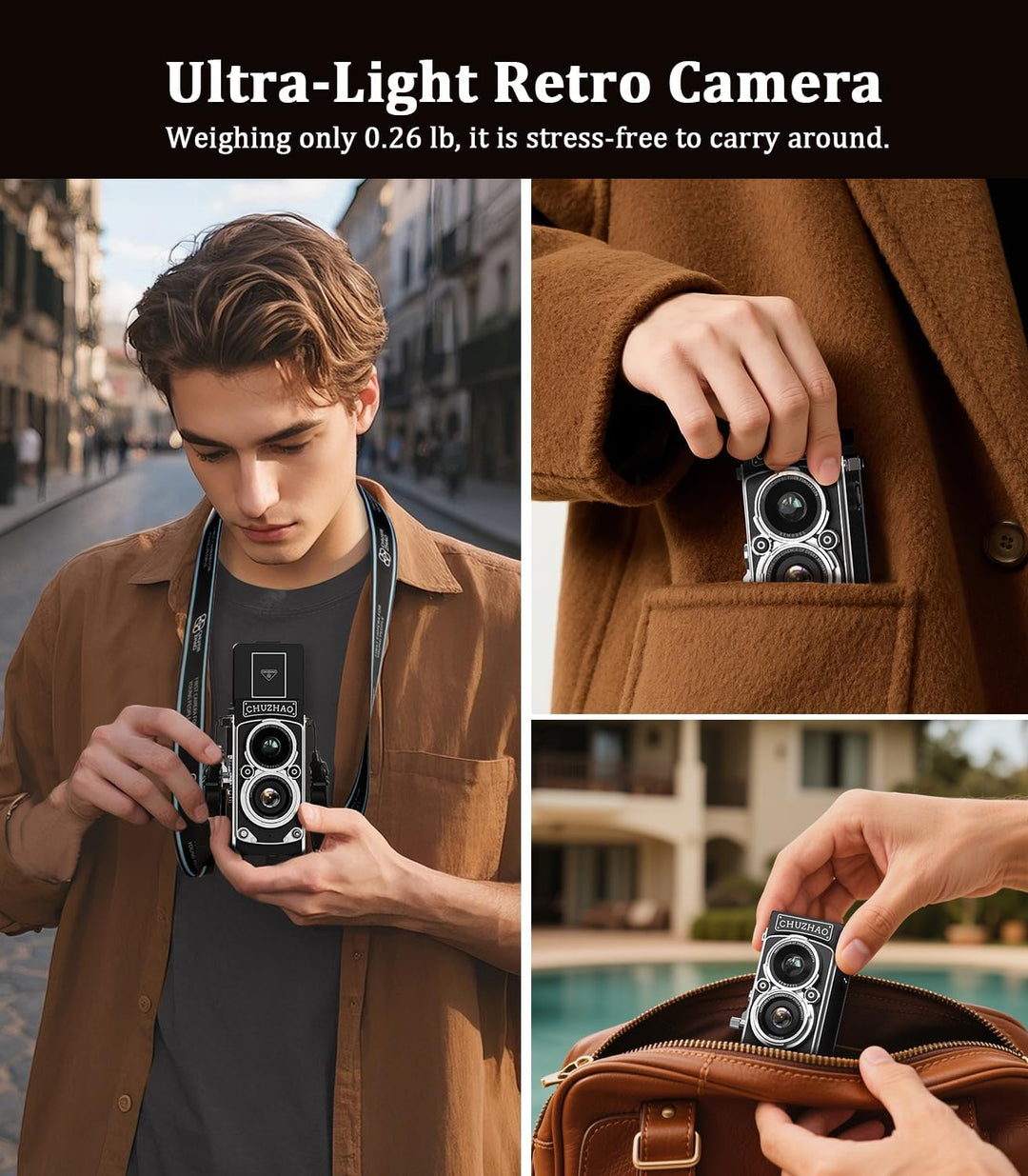 Retro Mini Digitalkamera, 1080P FHD Video Digital Retro Kamera mit 16GB Speicherkarte, 12MP Autofoku