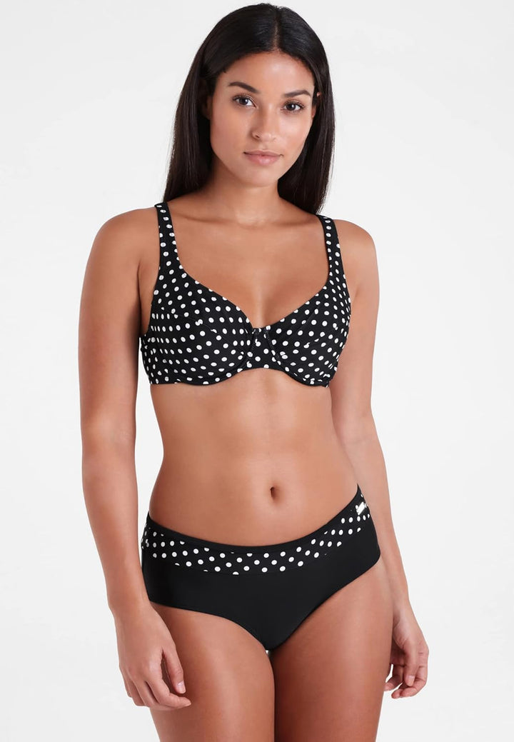 Lascana Damen Bügel-Bikini Raffungen, Verstellbare Träger, Grosse Grössen S/ME Schwarz, S/ME Schwarz