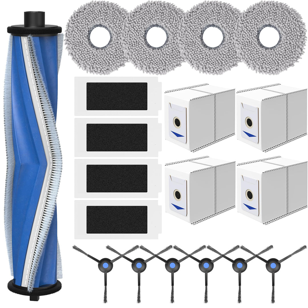 19 Stück Zubehör für Ecovacs Deebot T30 Omni / T30 Pro Omni / T30 Max Staubsauger, 1 Hauptbürste, 4