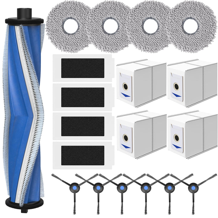 19 Stück Zubehör für Ecovacs Deebot T30 Omni / T30 Pro Omni / T30 Max Staubsauger, 1 Hauptbürste, 4