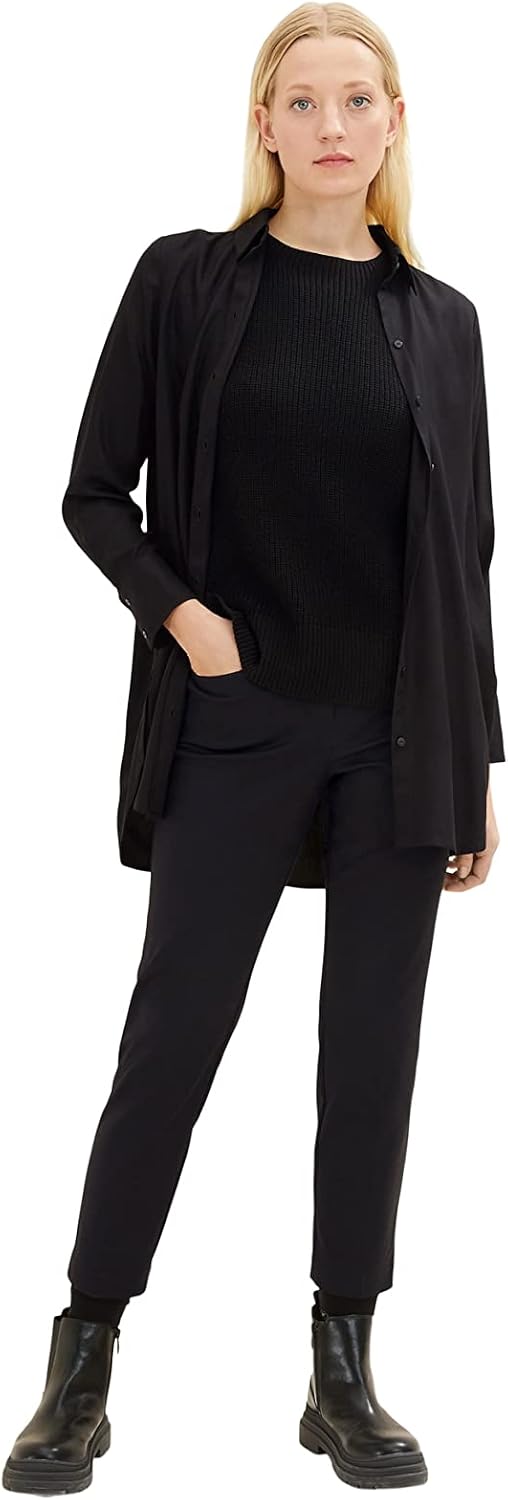 TOM TAILOR Damen Mia Slim Fit Chinohose 38W / 28L 14482 - Deep Black, 38W / 28L 14482 - Deep Black