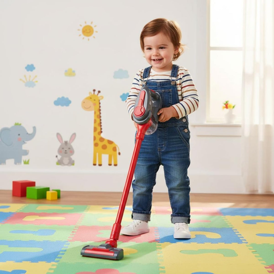 Dirt Devil Spielzeug Staubsauger 3-in-1 - Kinderstaubsauger mit 2 Aufsätzen - Funktionierende Saugfu