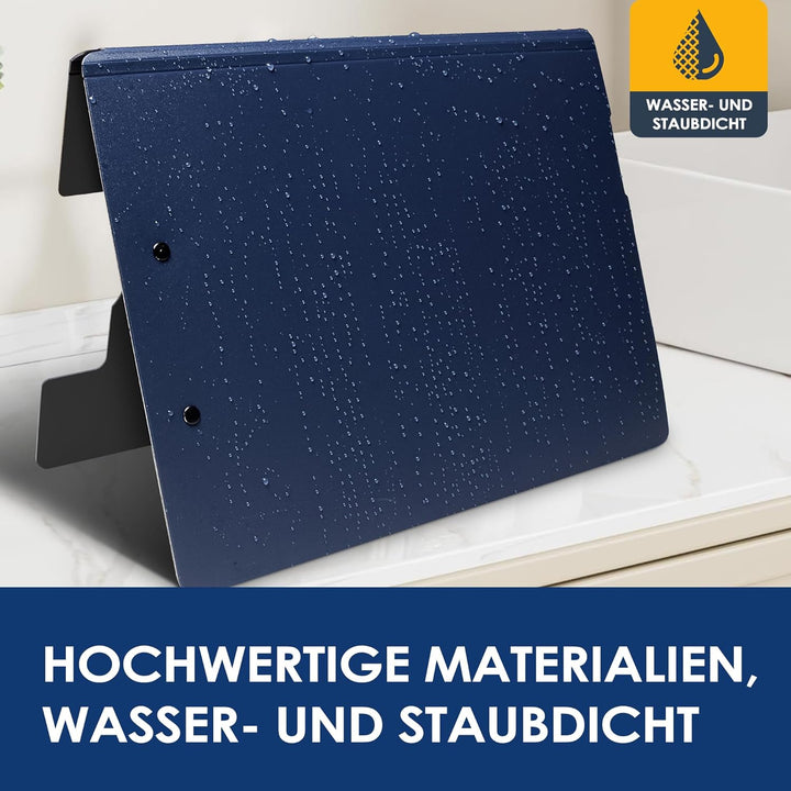 2er Pack Klemmbrett A4, Schreibmappe A4 mit 2 Klemmen, Klemmbrett mit Deckel, Klemmbretter für Büro,