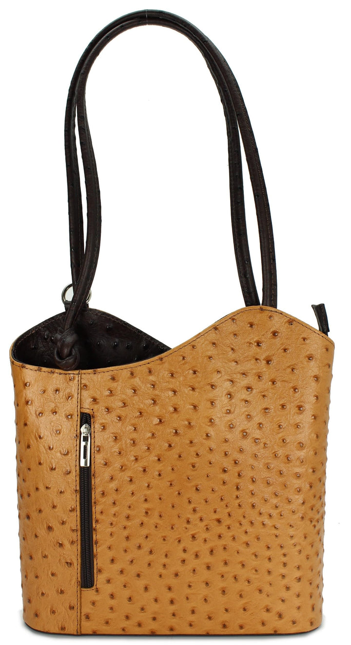 Belli italienische Ledertasche Backpack Classic 2in1 Damen Rucksack Leder Handtasche made in italy S