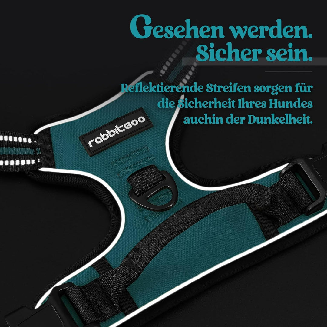 rabbitgoo Hundegeschirr Mittelgrosse Hunde, Anti Zug Geschirr mit Kontrolle, No Pull Verstellbar Hun