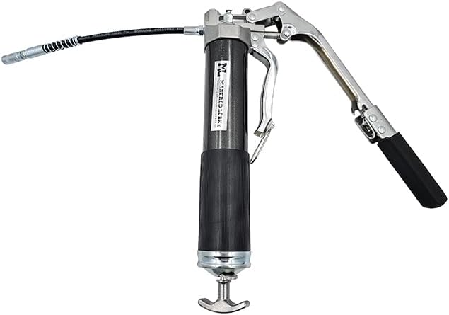 ML Einhand Fettpresse für 400g mit Panzerschlauch Druckrohr Kupplung 500cm³ Schwarz