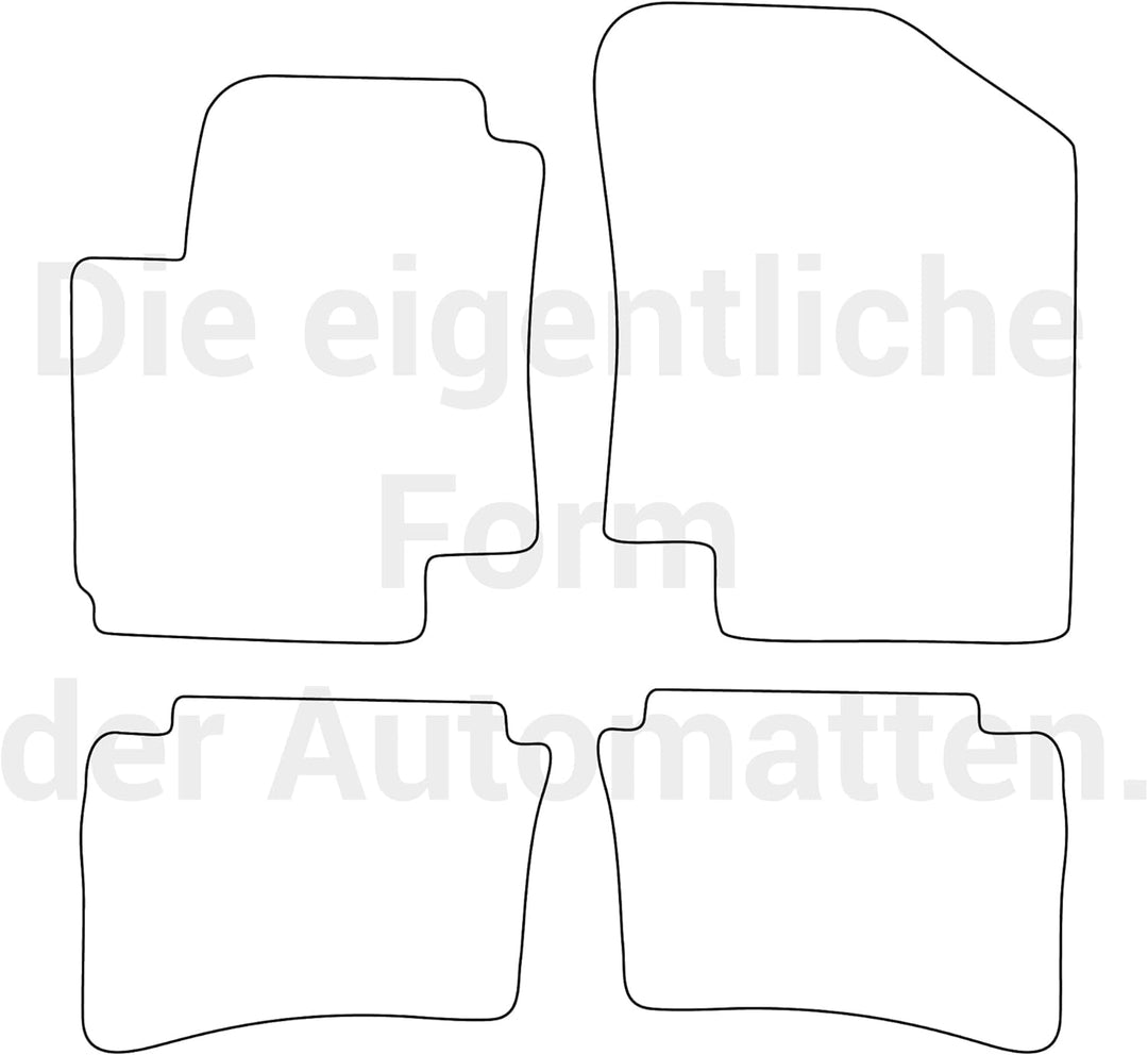 moto-MOLTICO Fussmatten Auto Velours Autoteppiche Schwarz Automatten Set 4-teilig passend für Hyunda
