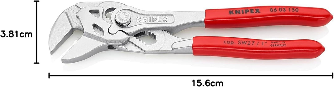 KNIPEX Zangenschlüssel, klein, Multi-Schraubenschlüssel, Chrom-Vanadium, Rostschutz verchromt, 150 m