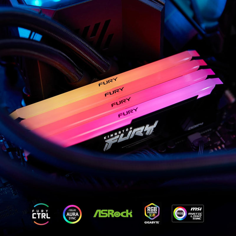 Kingston FURY Beast RGB 16GB 3200MT/s DDR4 CL16 DIMM PC Arbeitsspeicher KF432C16BB12A/16 16GB Einzel