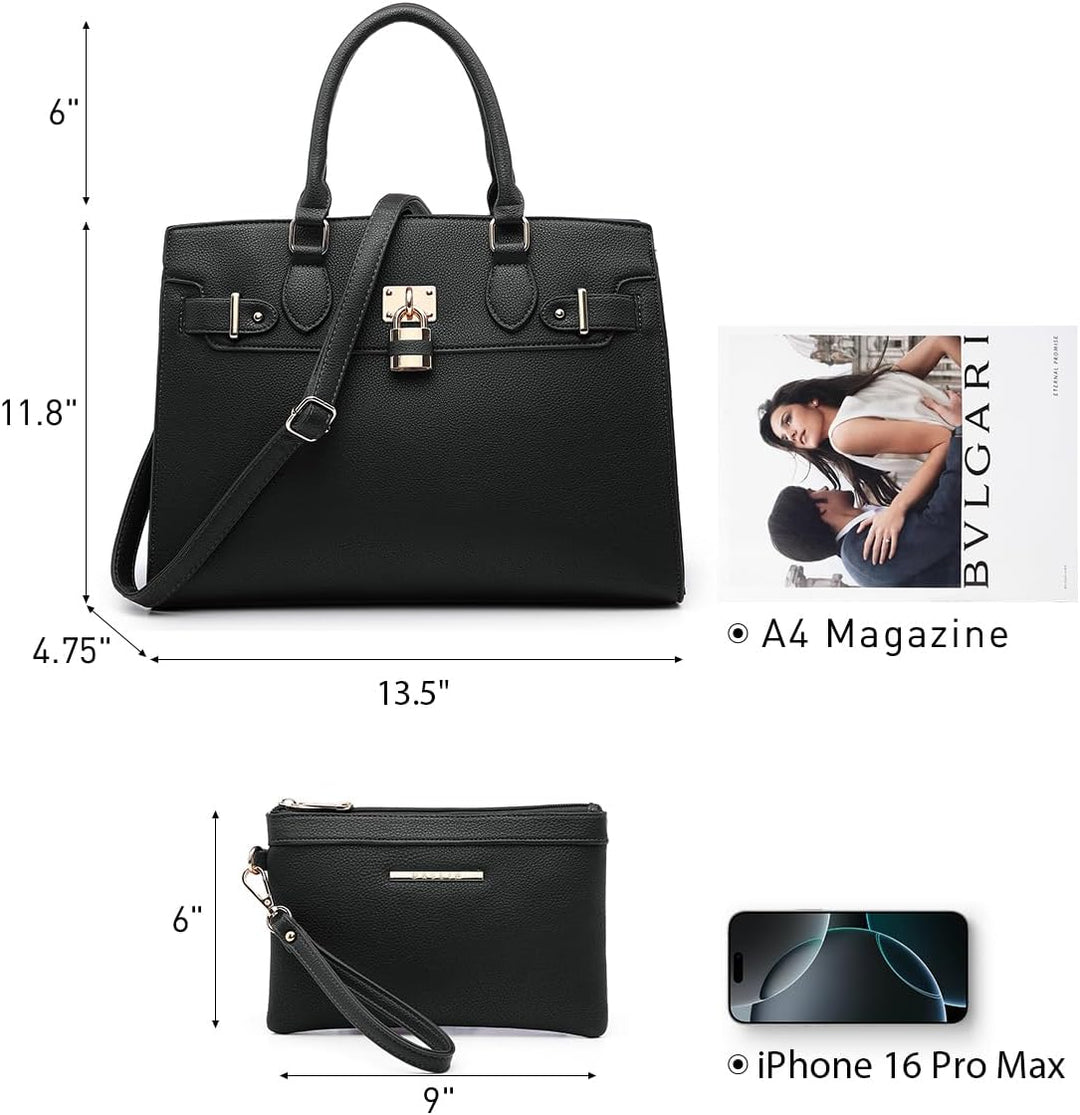 Dasein Women Handbags and Purses Ladies Shoulder Bag Top Handle Satchel Tote Work Bag with Matching
