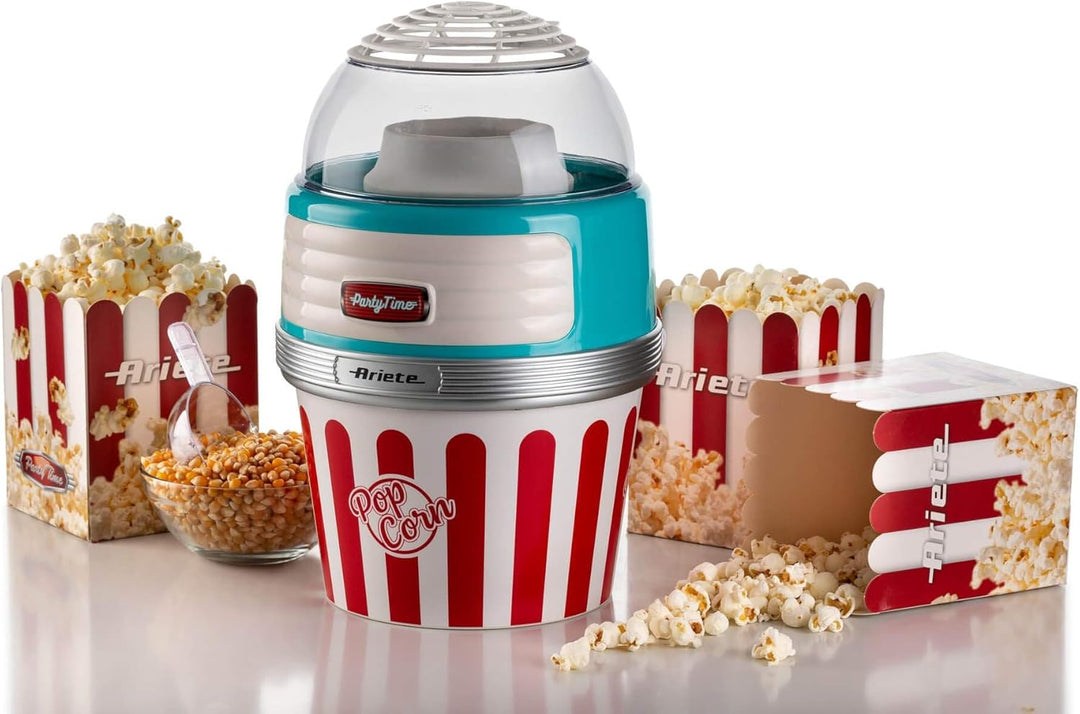 Ariete 2956 Popcornmaschine, 1100 W, für 60 g Mais, Popcorn fertig in 2 Minuten, Rot