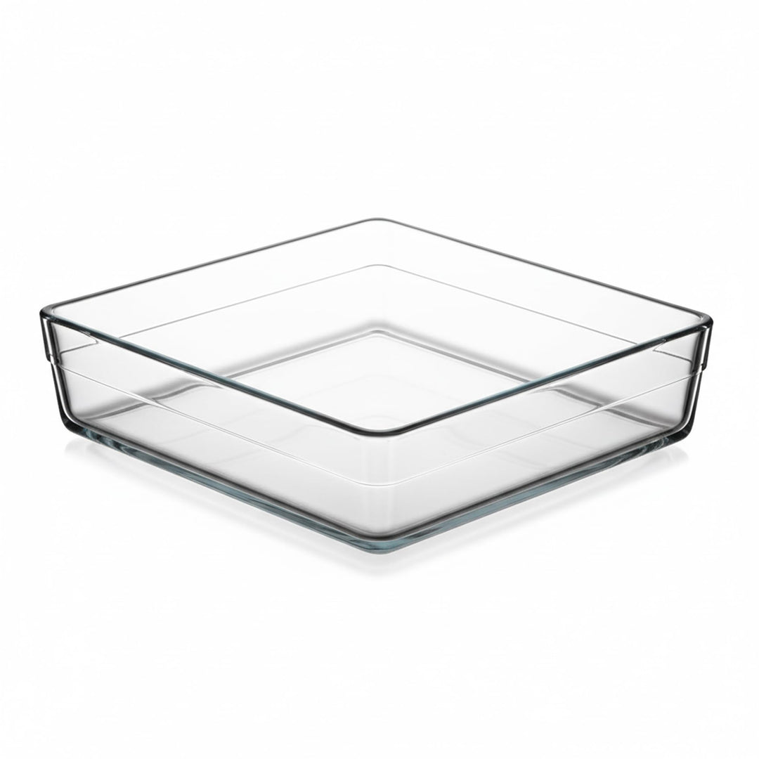 by Pasabahce Borcam Backform 28,7×28,7×6,5cm, Auflaufform aus Kristallglas, spülmaschinengeeignet Ba