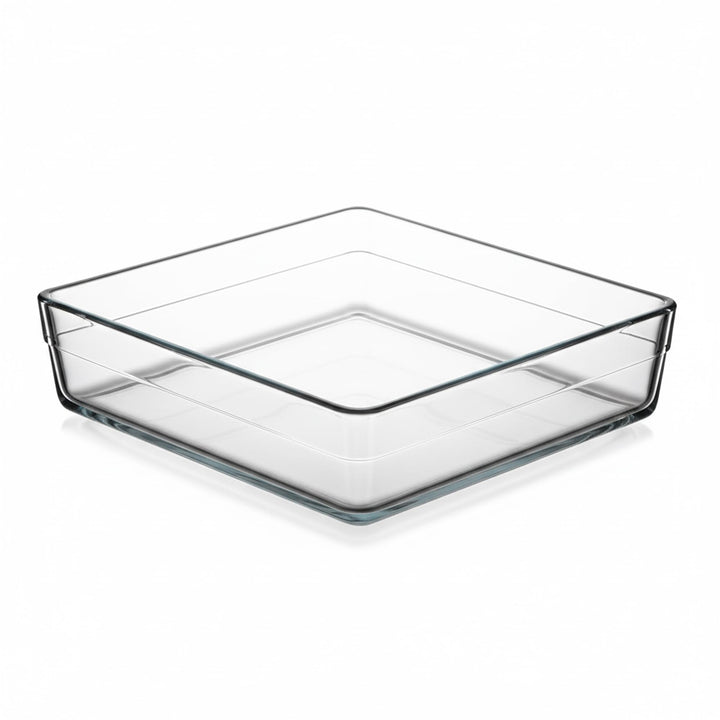 by Pasabahce Borcam Backform 28,7×28,7×6,5cm, Auflaufform aus Kristallglas, spülmaschinengeeignet Ba