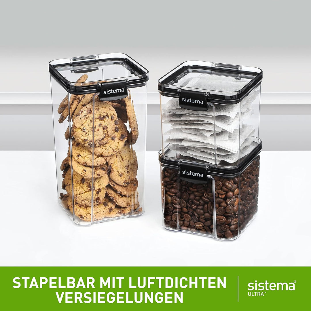Sistema Ultra Tritan luftdichtes Frischhaltedosen-Set für die Küche und Vorratskammer | 3 Vorratsdos