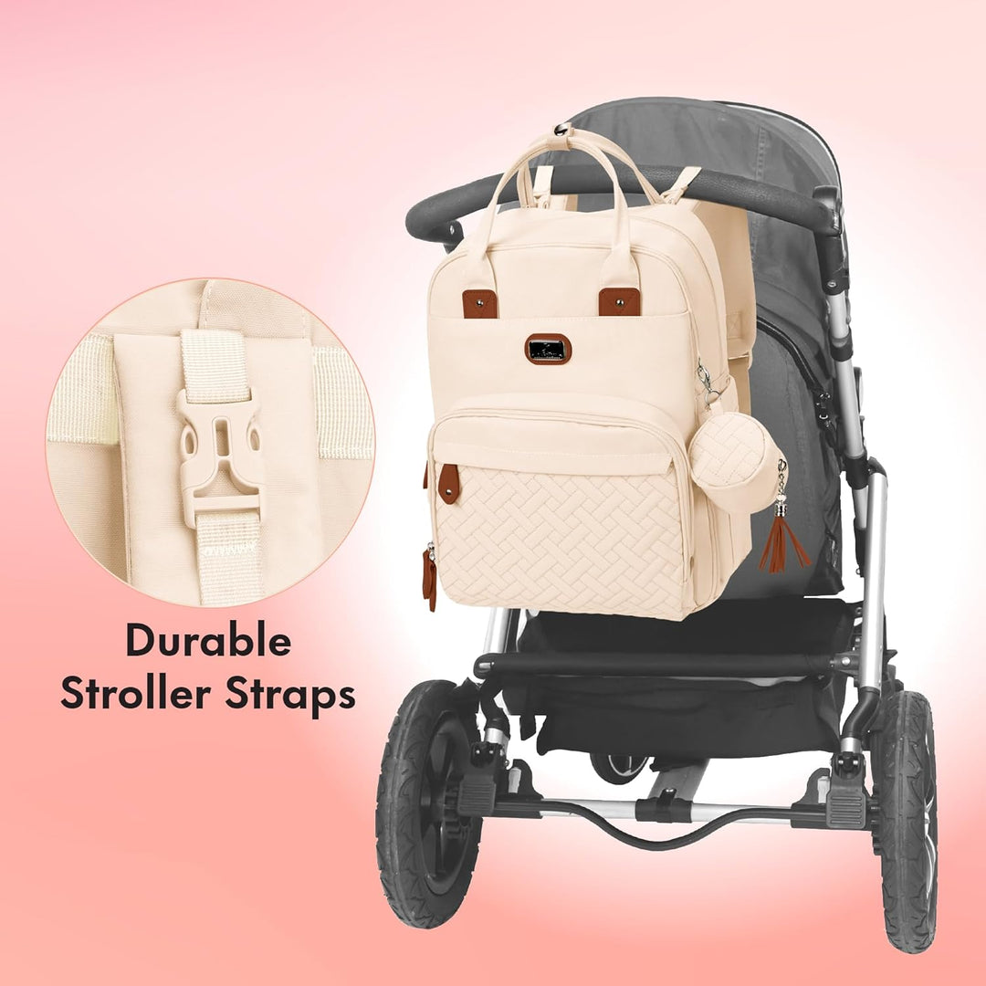 Dikaslon Wickeltasche Rucksack Grosser Wickelrucksack mit Multifunktions-Babytaschen und mobiler Wic