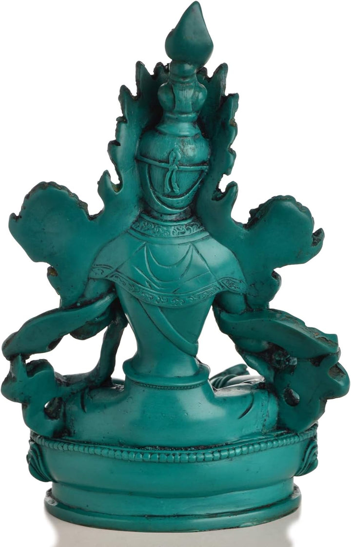 BUDDHAFIGUREN/Billy Held Grüne Tara Figur Buddha Statue, Resin, türkis, 20 cm 20 cm Türkis, 20 cm Tü