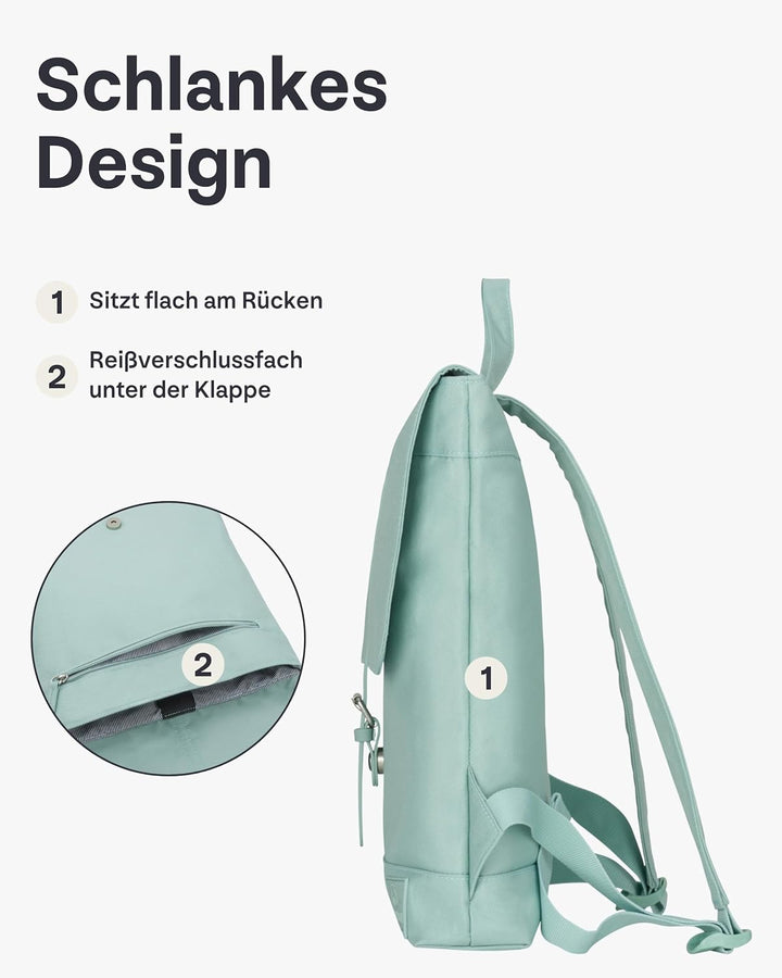 Johnny Urban Rucksack Damen - Mia - Schlanke Tasche mit Laptopfach - Aus Recyceltem PET - 7L - Wasse