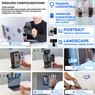 Rolling Square Edge Pro Core – Magnetische Tablet- und Handyhalterung, Smartworking- und Produktivit