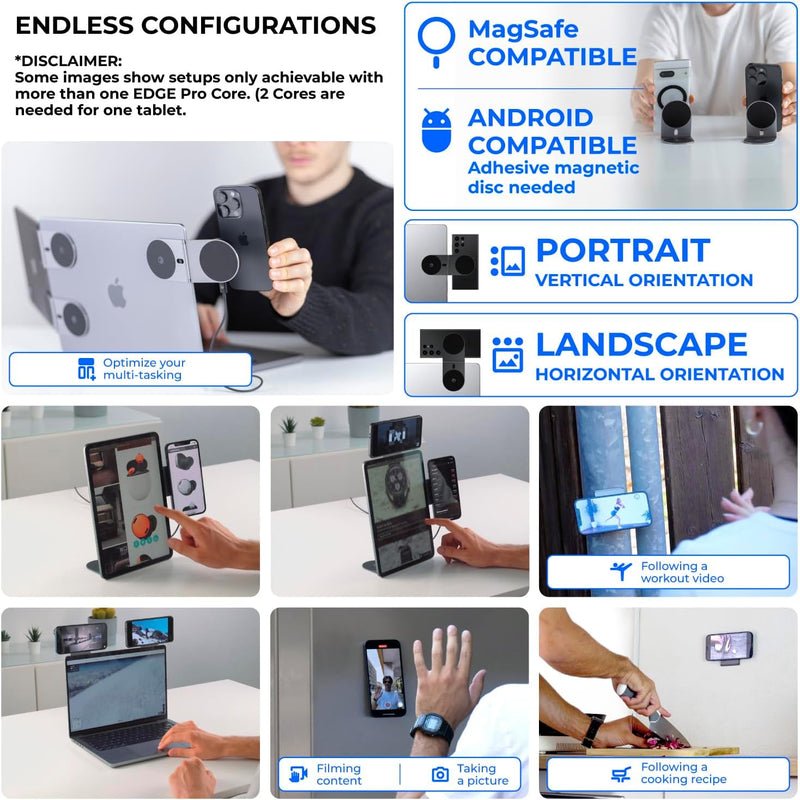 Rolling Square Edge Pro Core – Magnetische Tablet- und Handyhalterung, Smartworking- und Produktivit