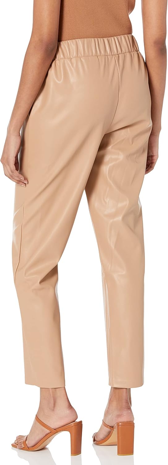 The Drop Damen @lisadnyc Jogginghose aus Kunstleder zum Hineinschlüpfen L Kamelbraun, L Kamelbraun