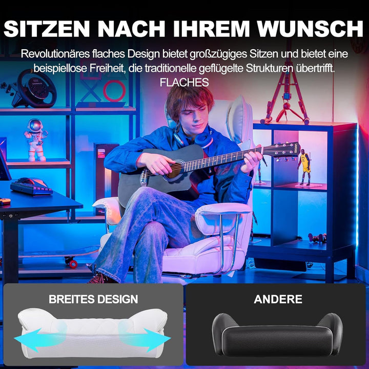 GTPLAYER Gaming Stuhl, Bürostuhl mit Taschenfeder-Lendenwirbelstütze, komfortabler breiter Büro-Comp