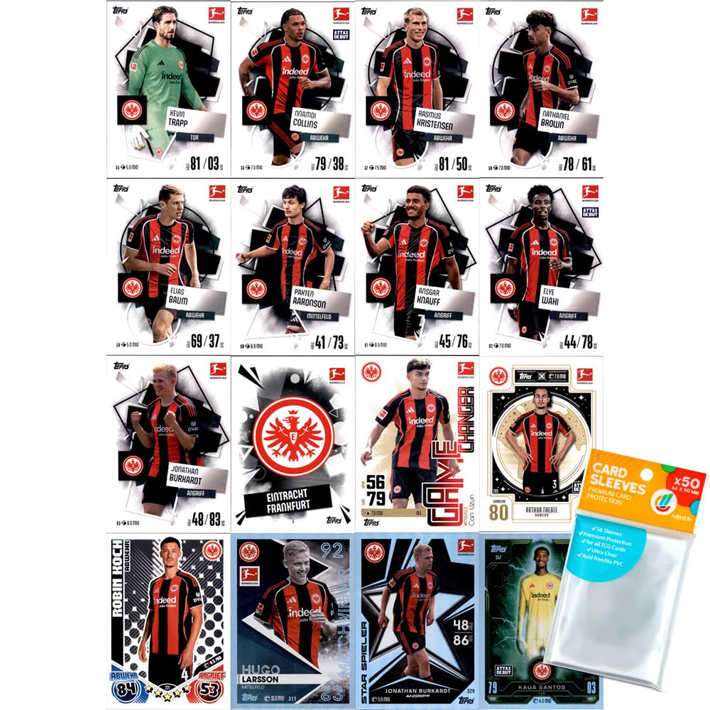 Bundle mit Topps Match Attax Bundesliga - 2025/26 - Mannschaftspaket - Eintracht Frankfurt + Exklusi