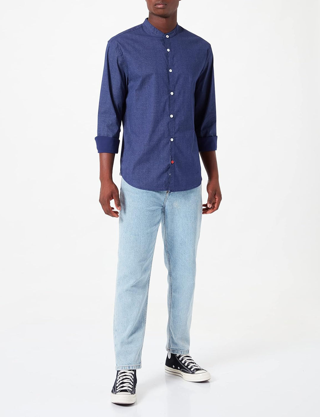 Timezone Herren Hemd XL Blue White Dots, XL Blue White Dots