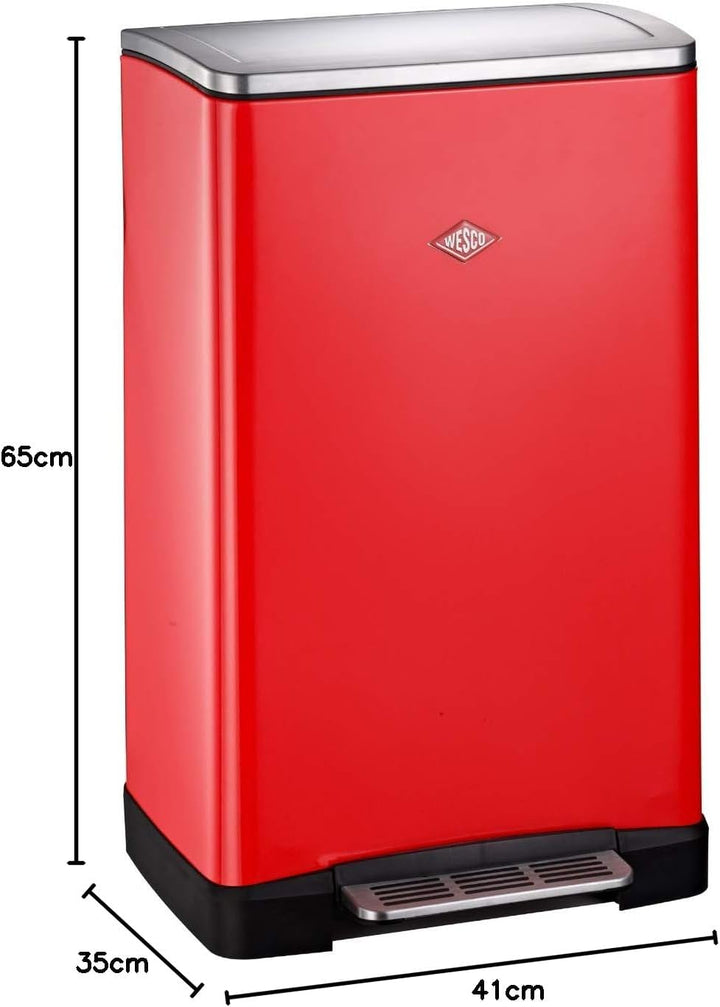 WESCO Big Double Boy, in der Farbe Rot verfügt über zwei getrennte Mülleimer 41 x 35 x 65 cm, je x 1
