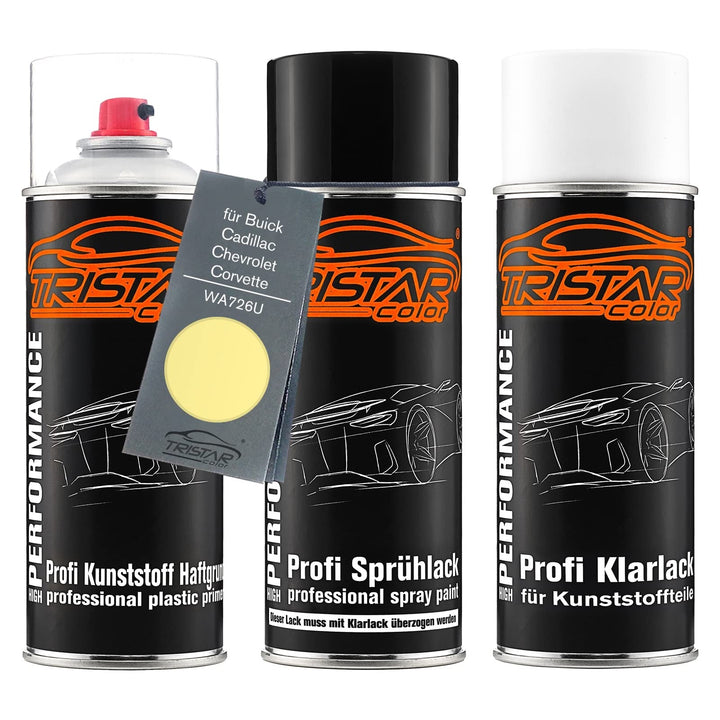TRISTARcolor Autolack Spray Kunststoff für Buick WA726U Honey Mellow Yellow | für Buick / Cadillac /