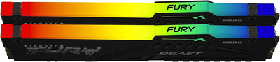 Kingston Fury Beast DDR5 RGB 32GB (2x16GB) 5600MT/s DDR5 CL40 DIMM Desktop Gaming Speicher Kit mit 2