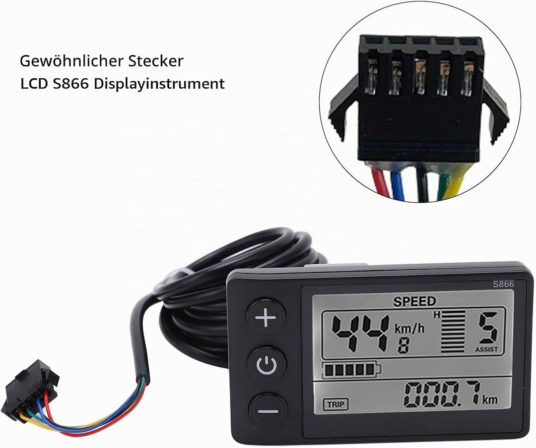 S866 Fahrradcomputer, LCD-Messgerät für Elektrische Fahrräder, 24 V 36 V 48 V Elektroroller-Bedienfe