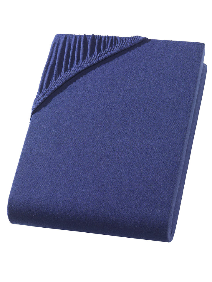 Split Topper Spannbettlaken/Spannbetttuch - Navy/dunkel blau - Jersey - 180x200-200x200 cm - 10cm St