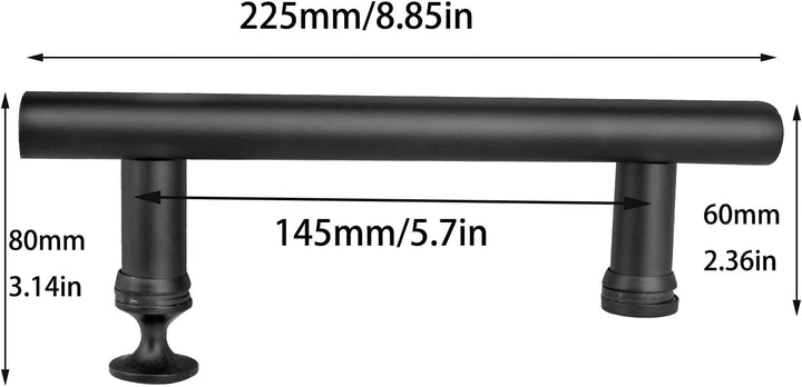 Cokritsm Duschtür Griff 145 mm Loch zu Loch, Griff Beidseitig für Duschtür Glastüren Schiebetür, Tür