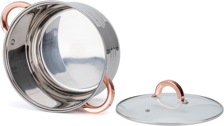 EliteHoff Topfset Induktion, Kochtopf Set mit Glasdeckel, 7-lagiger Edelstahl Topf- &amp; Pfannensets mi