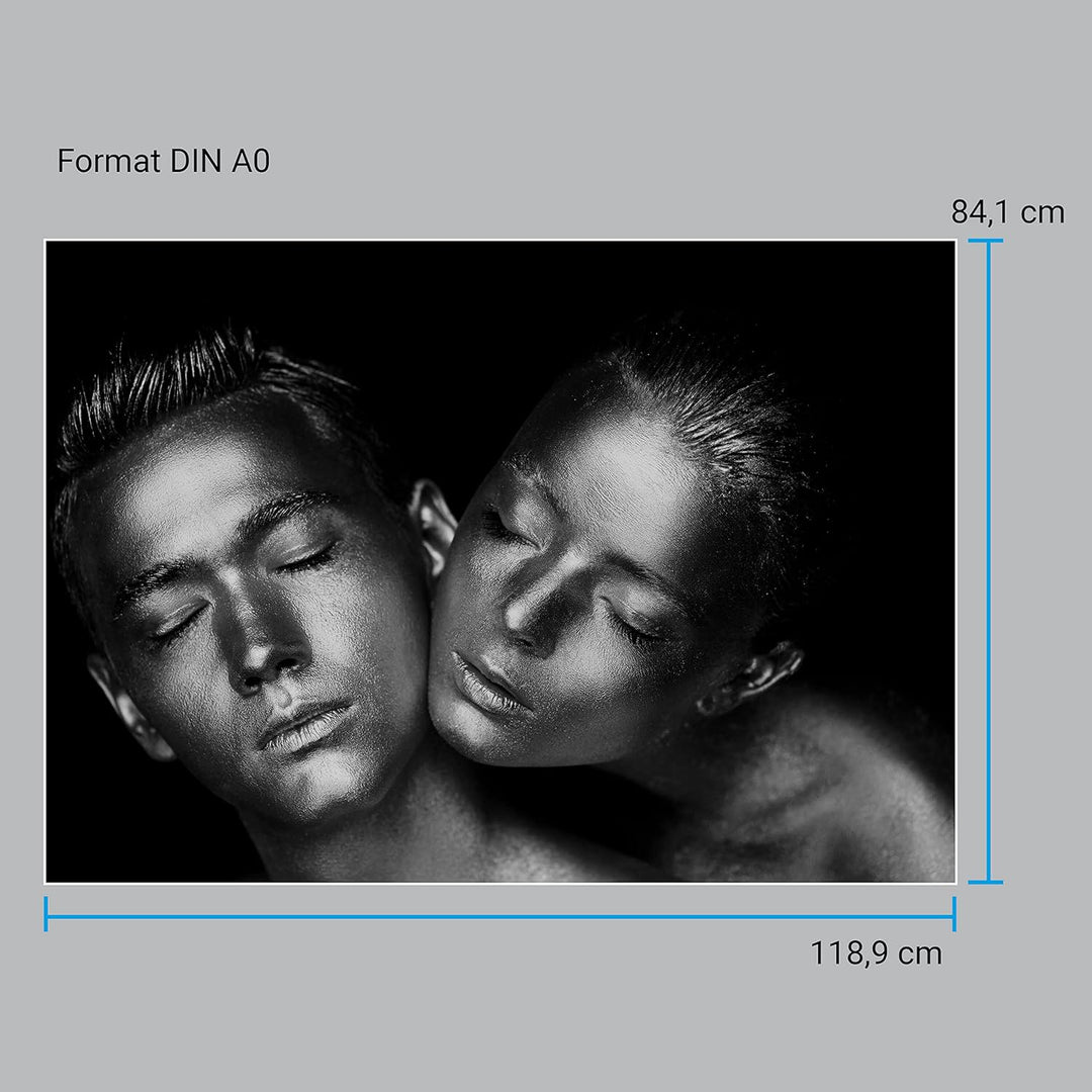 wandmotiv24 Poster als Wanddeko, Grösse Din A0, sinnliches Paar Foto, Models, Schwarz Weiss, Silber,