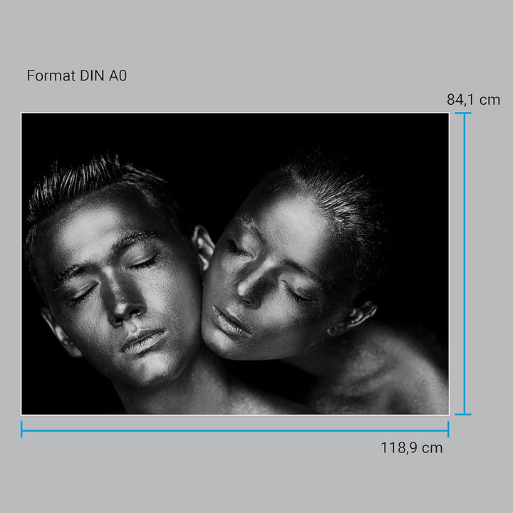 wandmotiv24 Poster als Wanddeko, Grösse Din A0, sinnliches Paar Foto, Models, Schwarz Weiss, Silber,