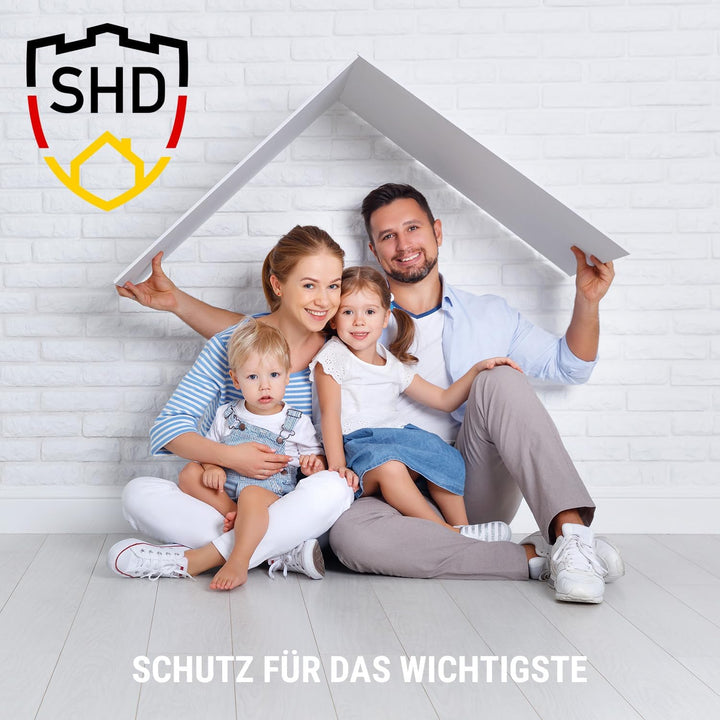 SHD Rauchmelder mit Magnethalterung (4X) Feuermelder | 10-Jahres-Garantie Austauschbare 9V-Batterie